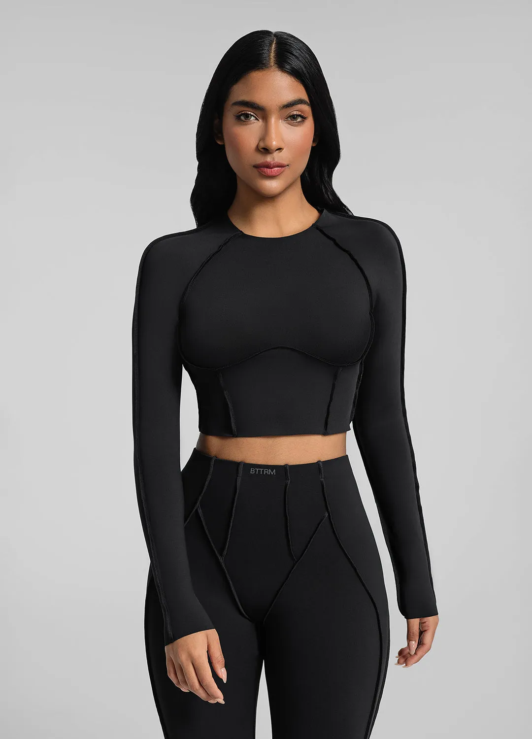 Contour Stitch Long Sleeve Crop sold by BetterMe