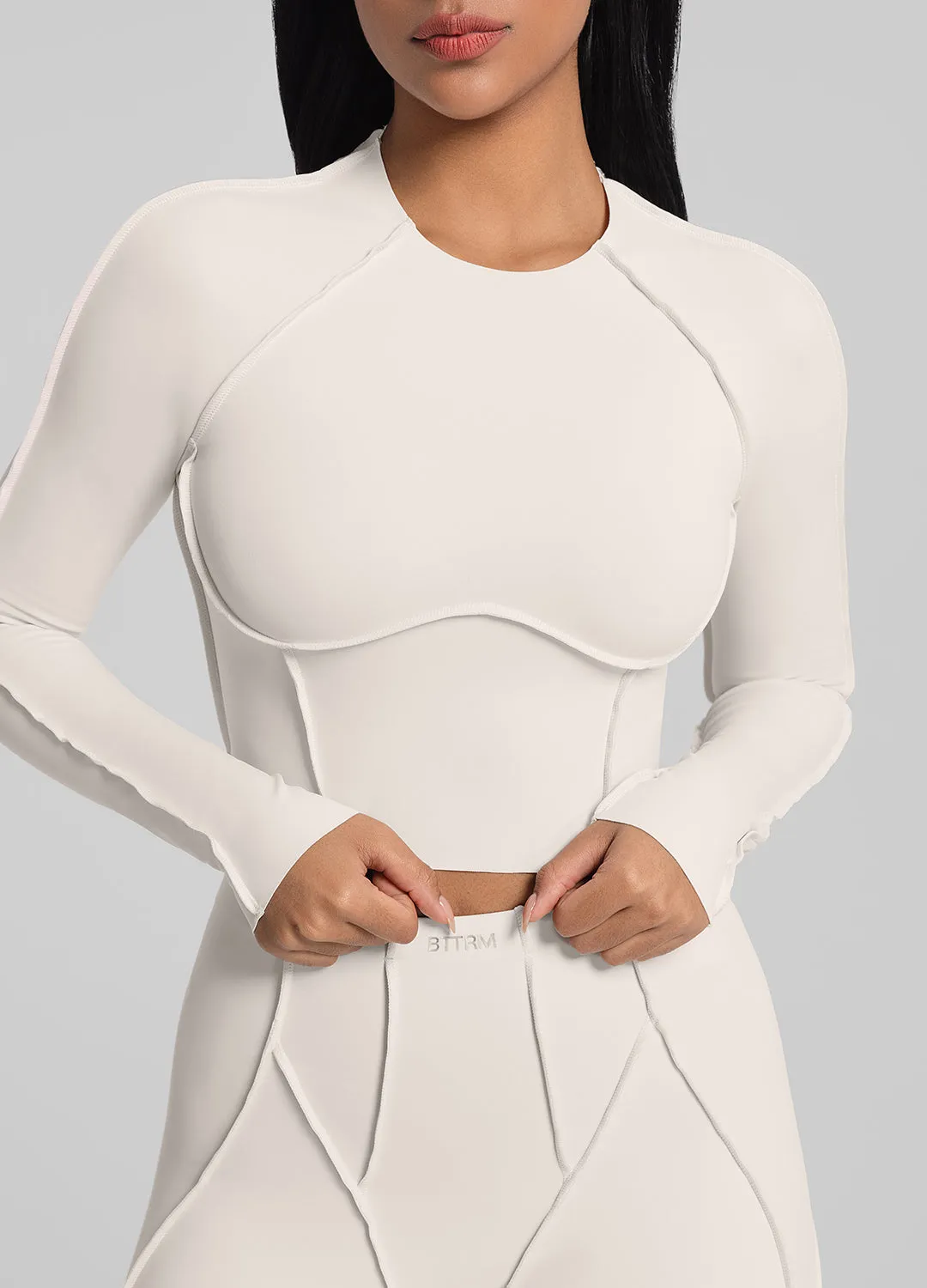 Contour Stitch Long Sleeve Crop sold by BetterMe product image thumbnail 4