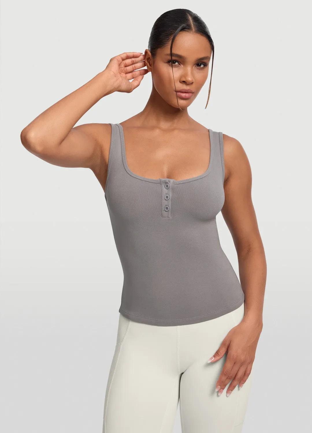 Button Front Tank Top sold by BetterMe