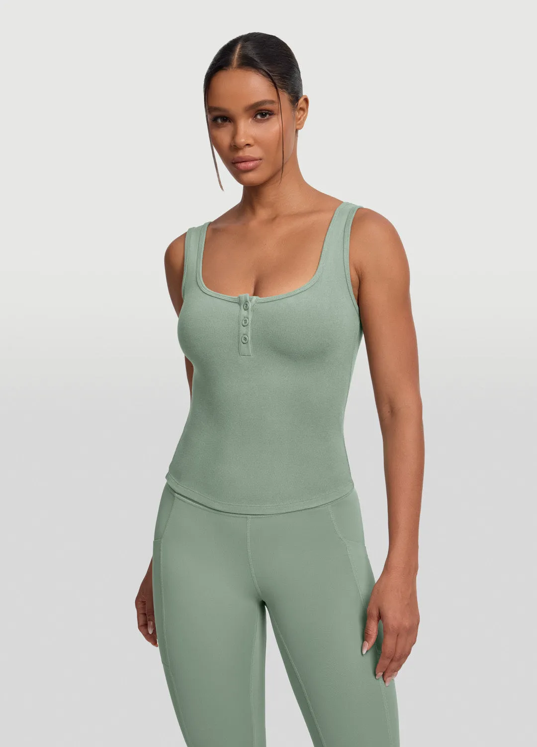 Button Front Tank Top sold by BetterMe