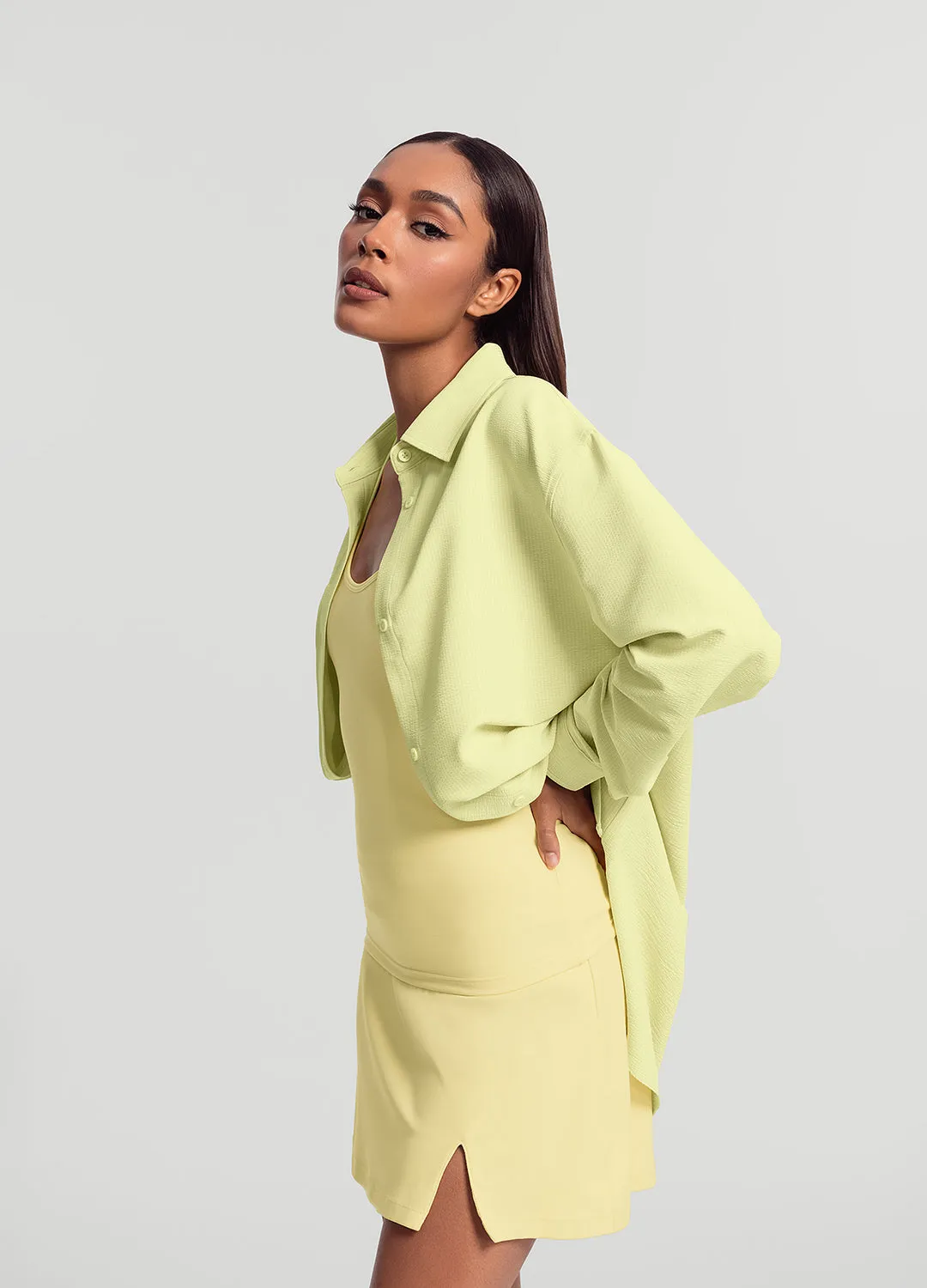 Textured Oversized Button-Up Shirt sold by BetterMe product image thumbnail 2