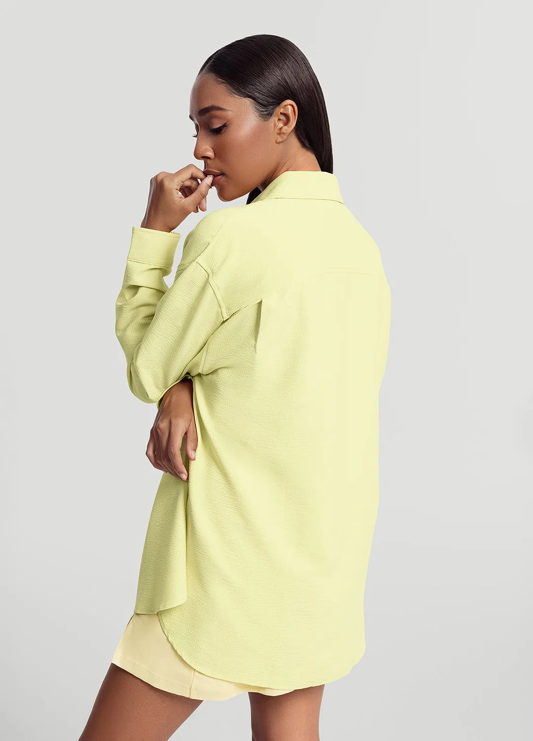 Textured Oversized Button-Up Shirt sold by BetterMe product image thumbnail 3