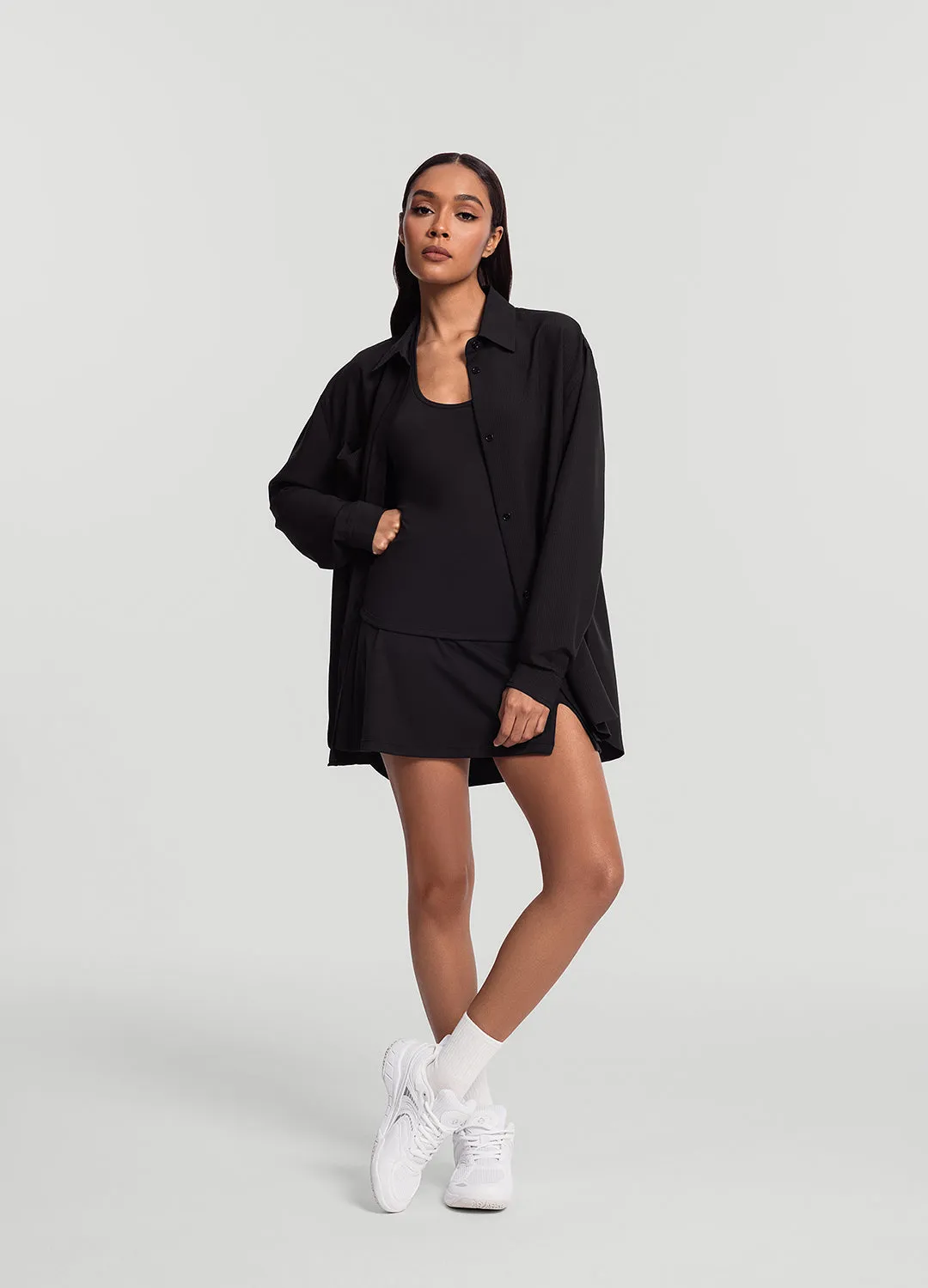 Textured Oversized Button-Up Shirt sold by BetterMe product image thumbnail 2