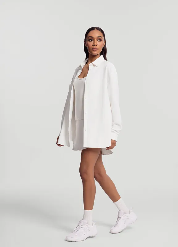 Textured Oversized Button-Up Shirt sold by BetterMe