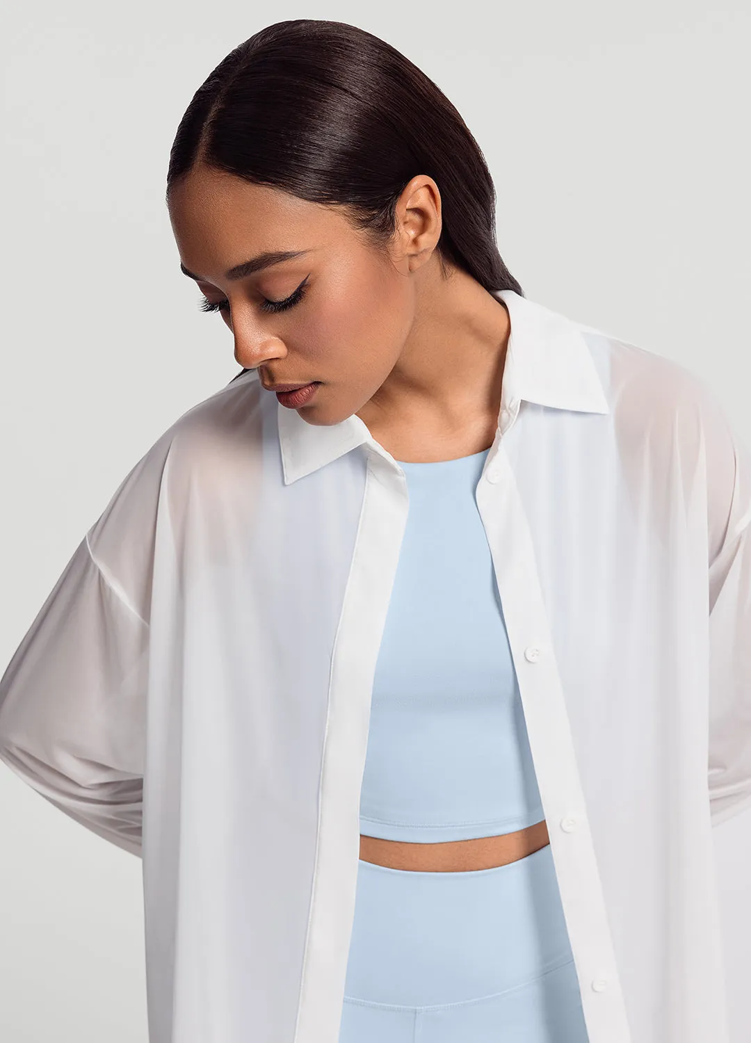 Sheer Button-Up Shirt sold by BetterMe product image thumbnail 4