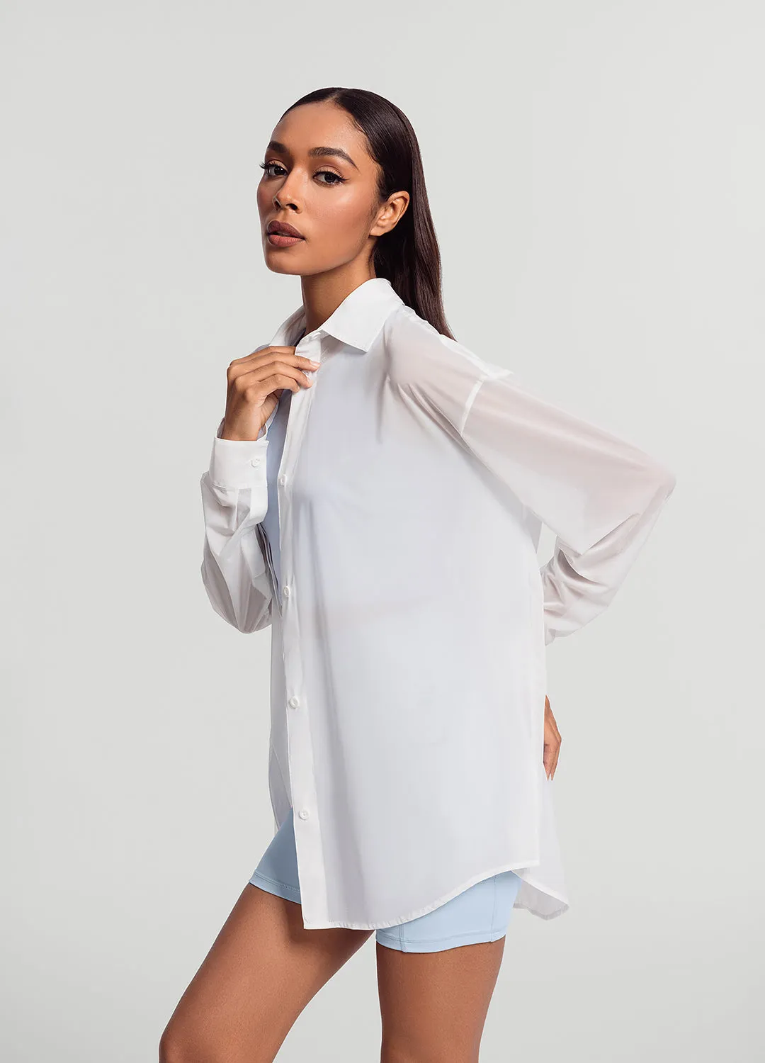 Sheer Button-Up Shirt sold by BetterMe product image thumbnail 2