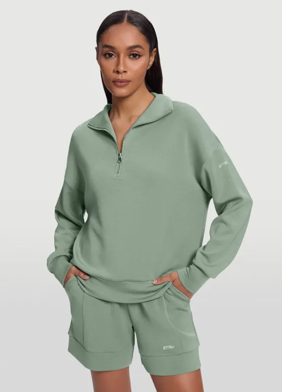 Half-Zip Long Sleeve Sweatshirt sold by BetterMe