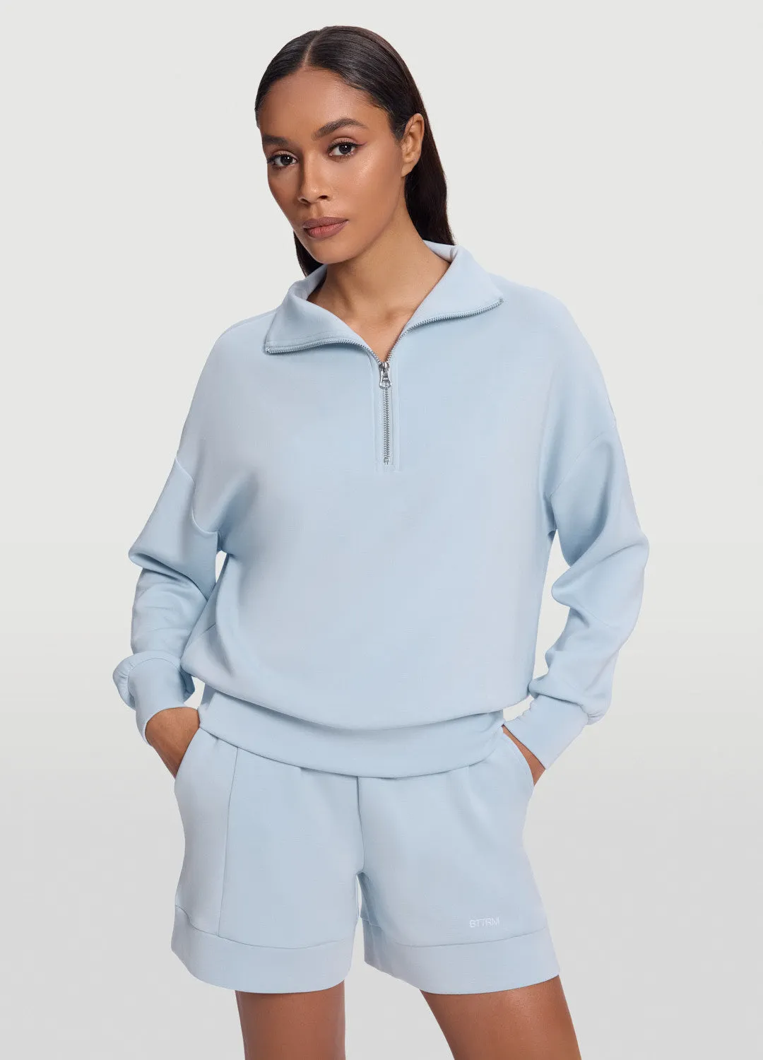 Half-Zip Long Sleeve Sweatshirt sold by BetterMe product image thumbnail 5