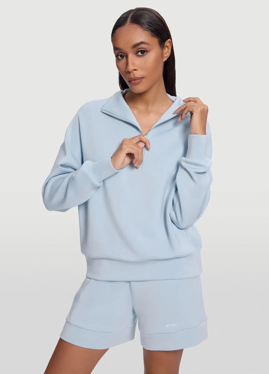 Half-Zip Long Sleeve Sweatshirt sold by BetterMe