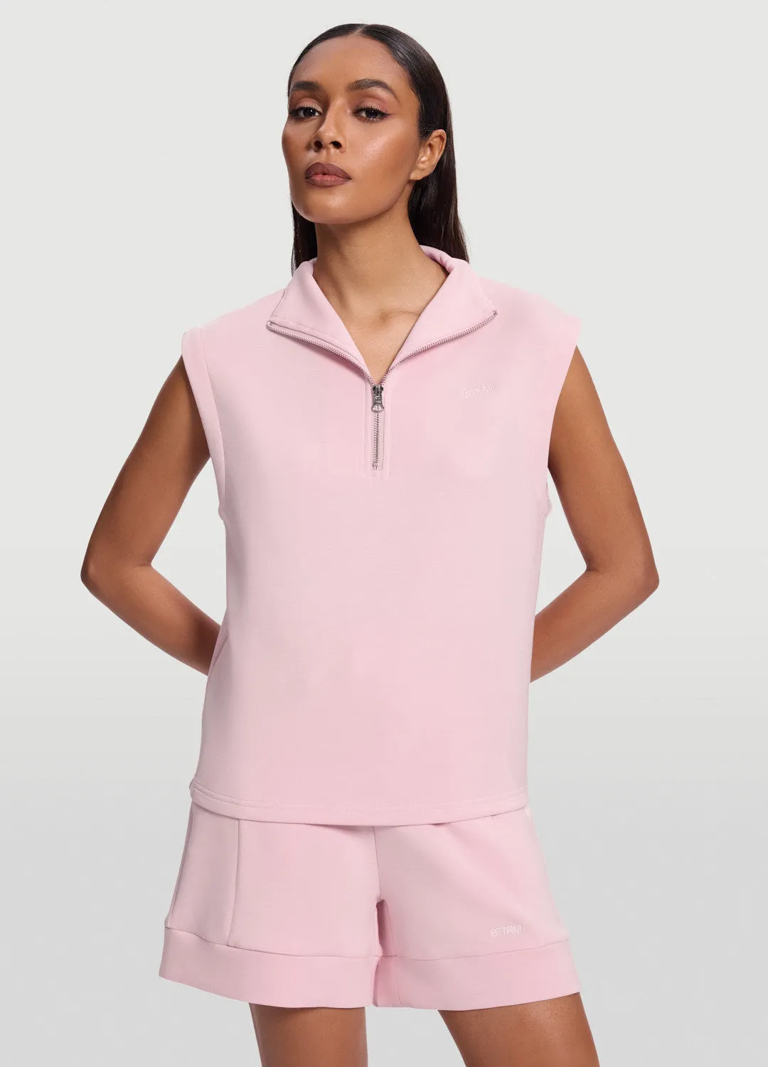 Sleeveless Half-Zip Sweatshirt sold by BetterMe
