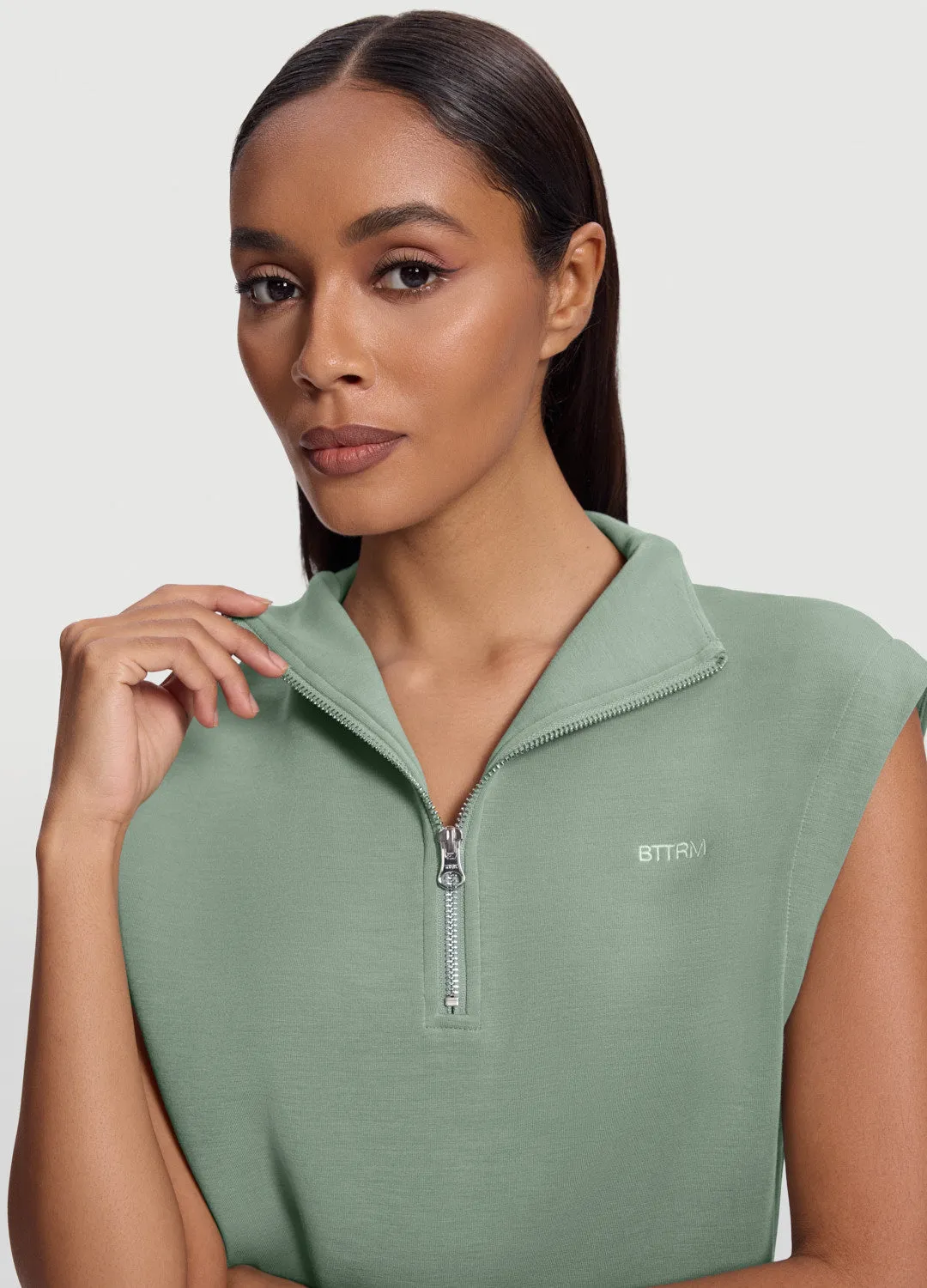 Sleeveless Half-Zip Sweatshirt sold by BetterMe product image thumbnail 4