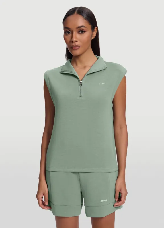 Sleeveless Half-Zip Sweatshirt sold by BetterMe