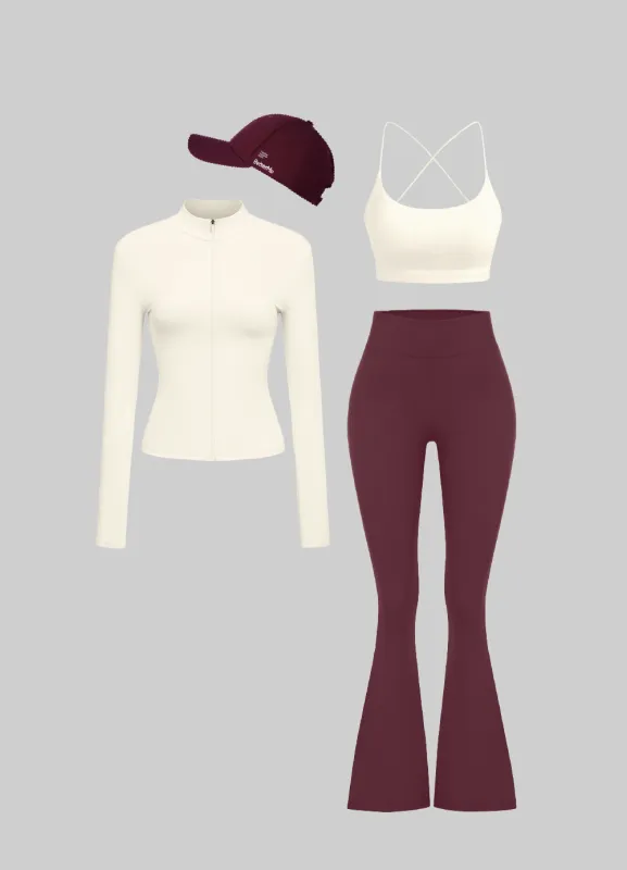 High-Waisted Flare & Zip Jacket Set sold by BetterMe