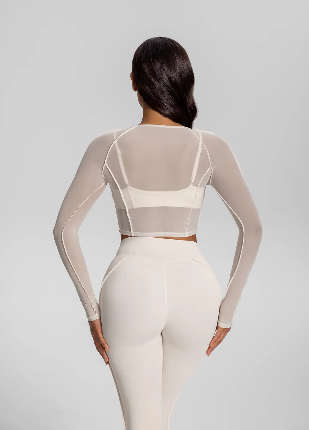 Contoured Sheer Long Sleeve Crop sold by BetterMe product image thumbnail 3