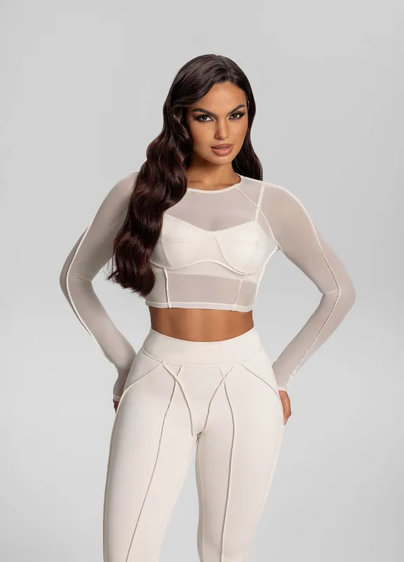 Contoured Sheer Long Sleeve Crop sold by BetterMe