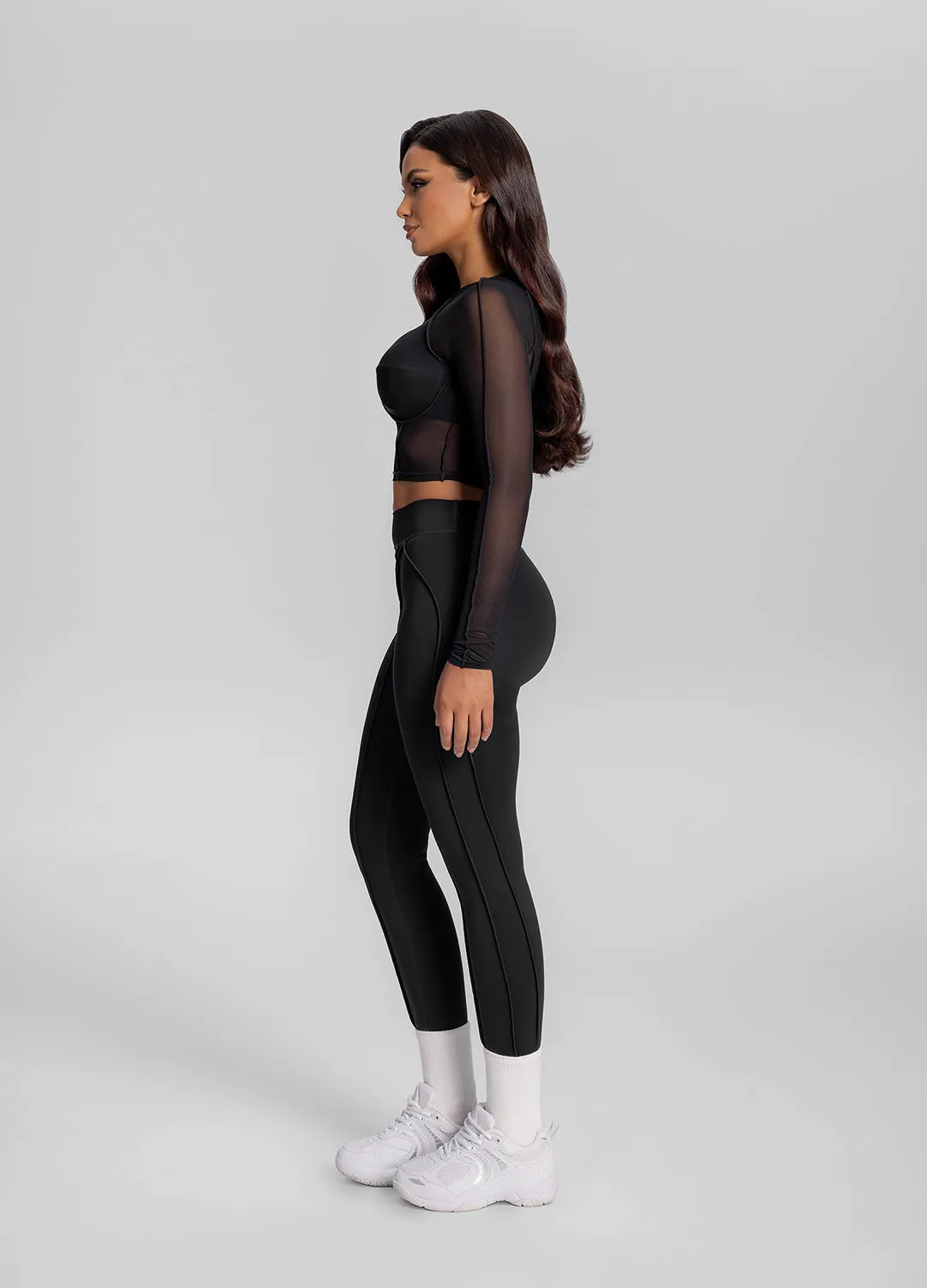Contoured Sheer Long Sleeve Crop sold by BetterMe product image thumbnail 2
