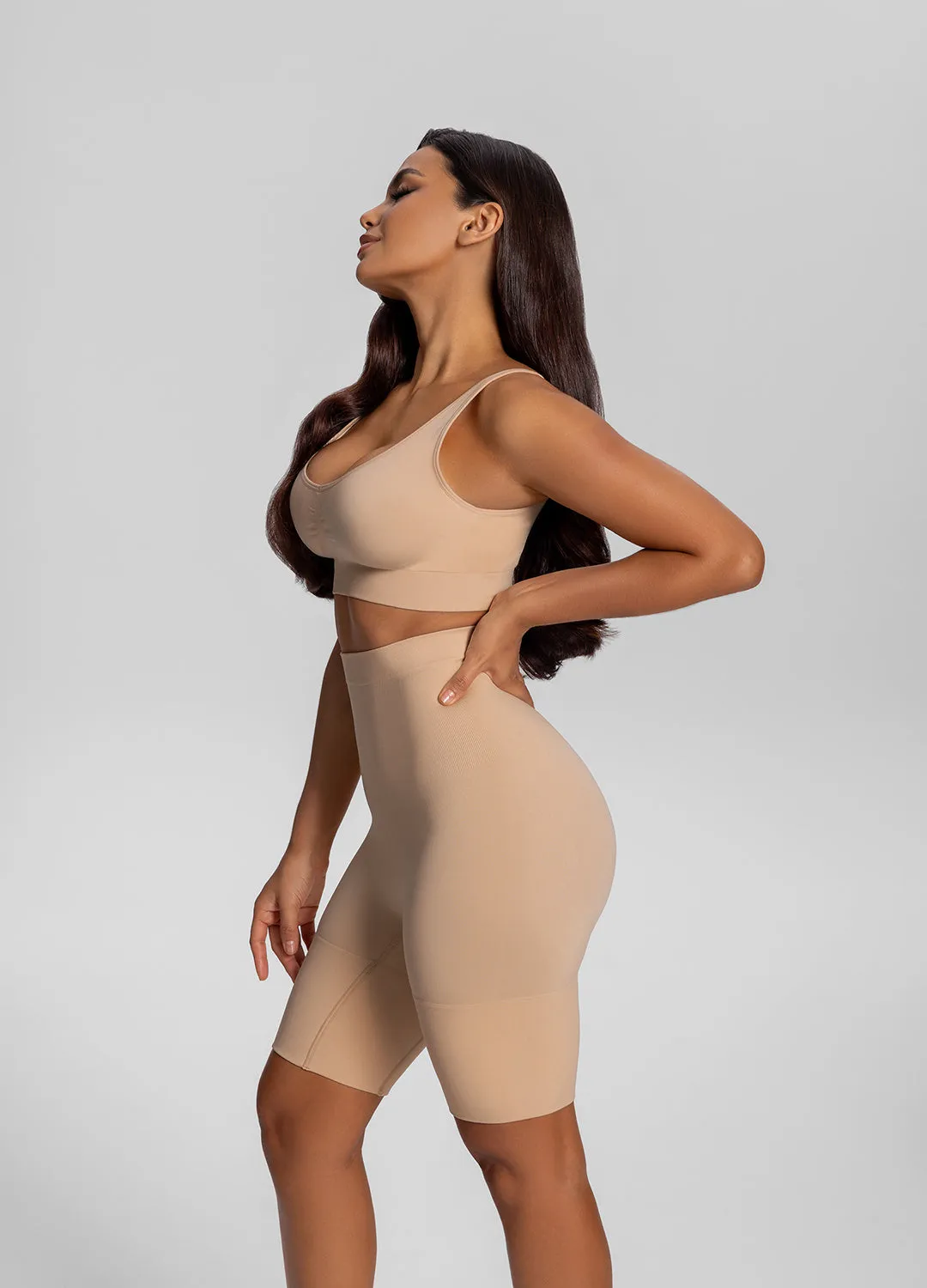 Seamless Mid-Thigh Tummy-Control Butt-Lifting Sculpting Shorts sold by BetterMe product image thumbnail 5