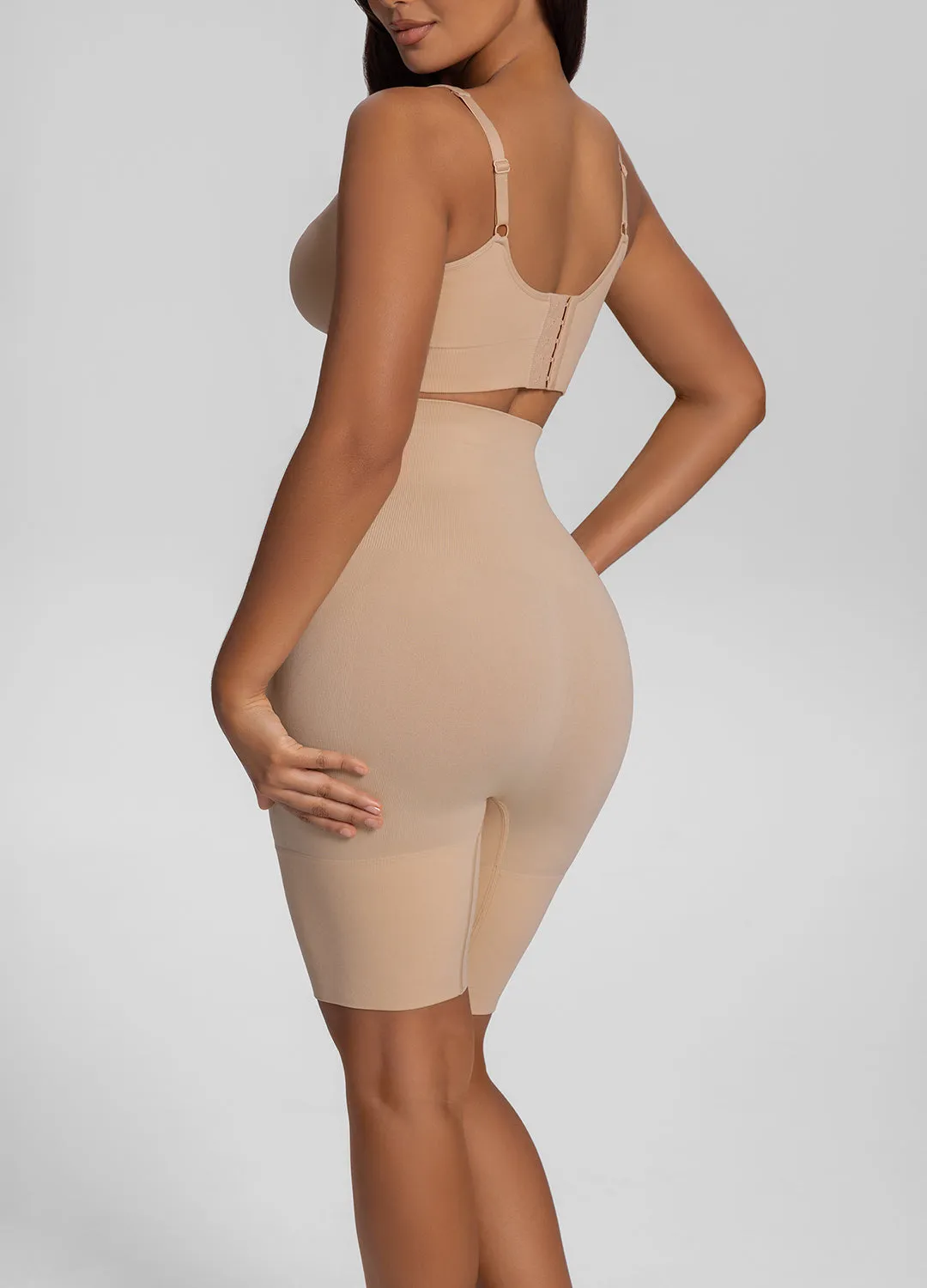 Seamless Mid-Thigh Tummy-Control Butt-Lifting Sculpting Shorts sold by BetterMe product image thumbnail 3