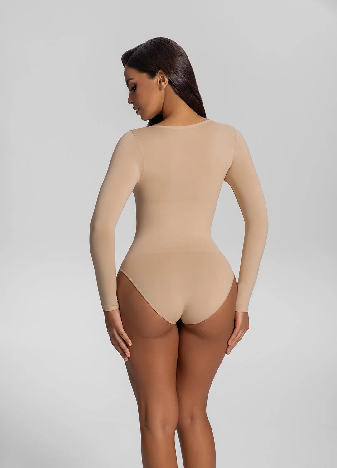 Seamless Long Sleeve Tummy-Control Full Body Shaper Bodysuit sold by BetterMe product image thumbnail 3