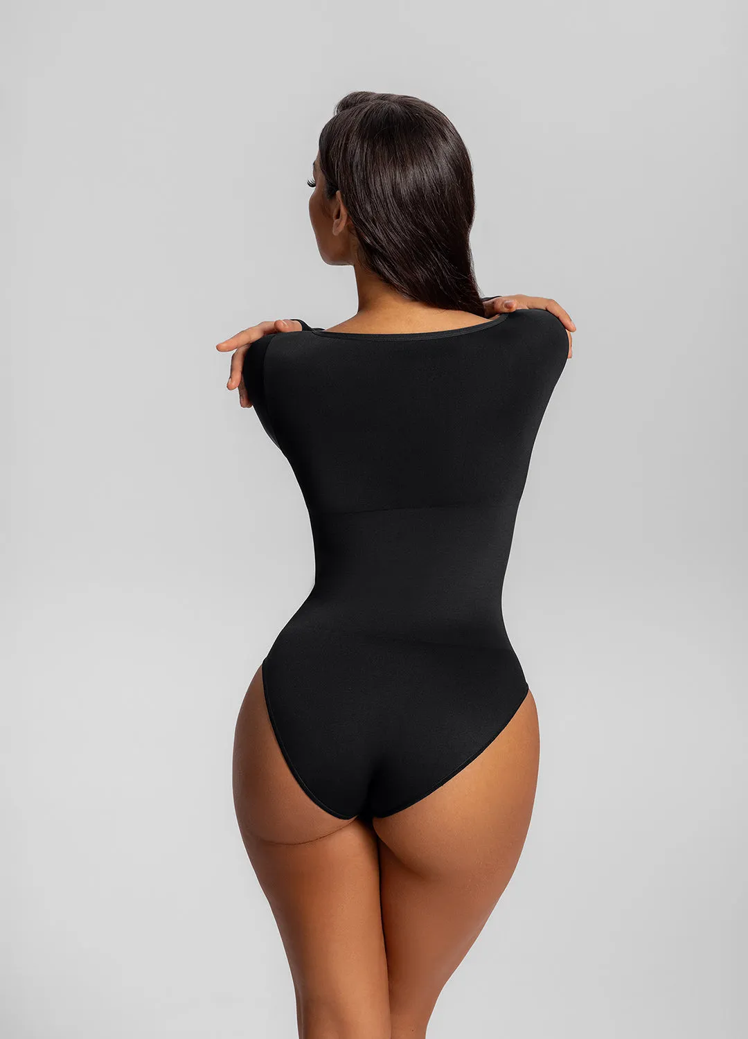 Seamless Long Sleeve Tummy-Control Full Body Shaper Bodysuit sold by BetterMe product image thumbnail 4