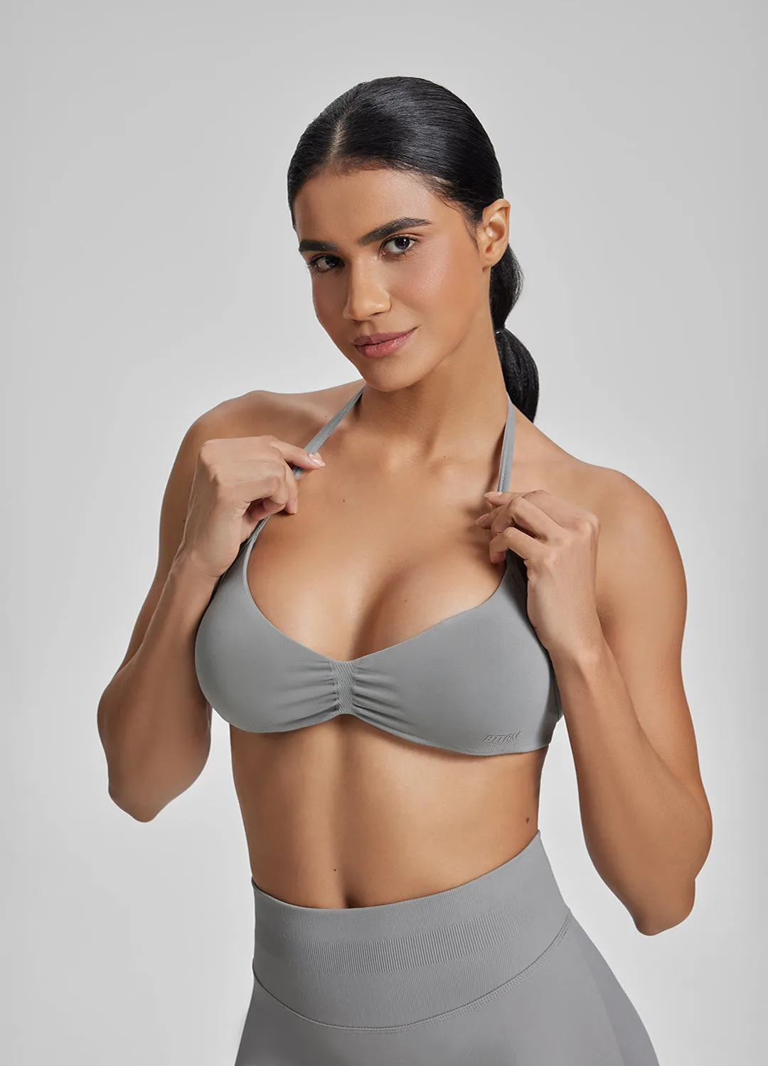 Ultrasculpt Halterneck Backless Strappy Functional Twill Knit Bra sold by BetterMe product image thumbnail 4