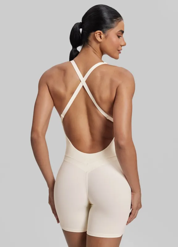Form-Fitting Shorts Crossback Built-in Bra Sweat-Wicking Bodysuit sold by BetterMe