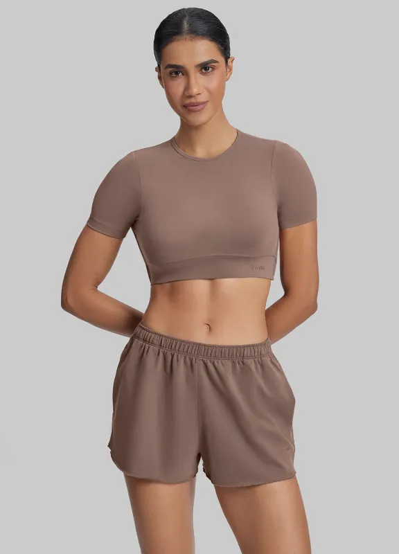Comfy Mid-Thigh Stretchy Waist French Terry Jersey Shorts sold by BetterMe