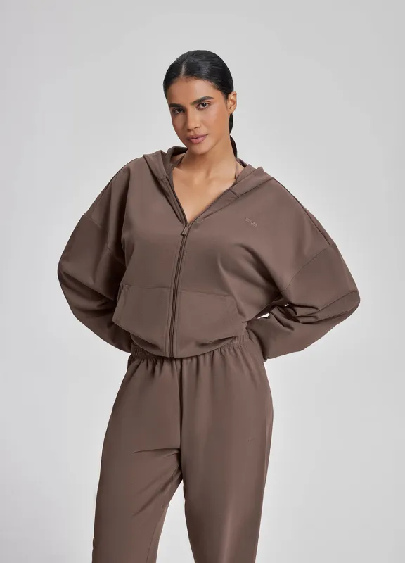 Relaxed Oversized Full Zipper Kangaroo Pockets Soft Hoodie sold by BetterMe