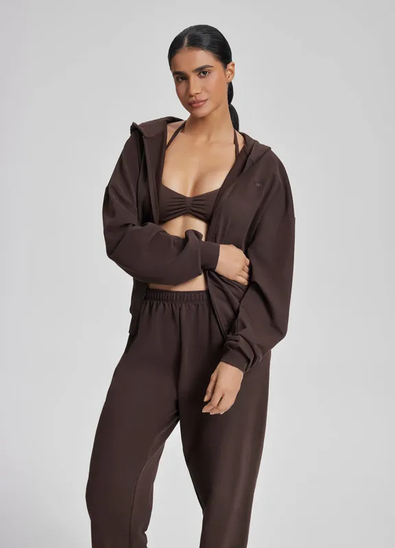Relaxed Oversized Full Zipper Kangaroo Pockets Soft Hoodie made by BetterMe