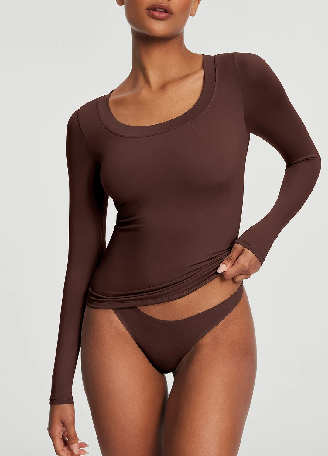 Scoop Neck Long Sleeve Top sold by BetterMe