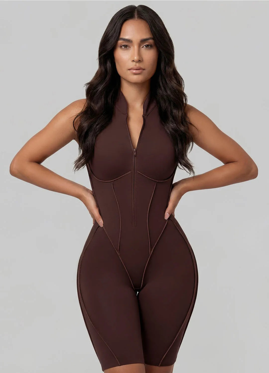 Closed-Back Sleeveless Shorts Catsuit sold by BetterMe product image thumbnail 4