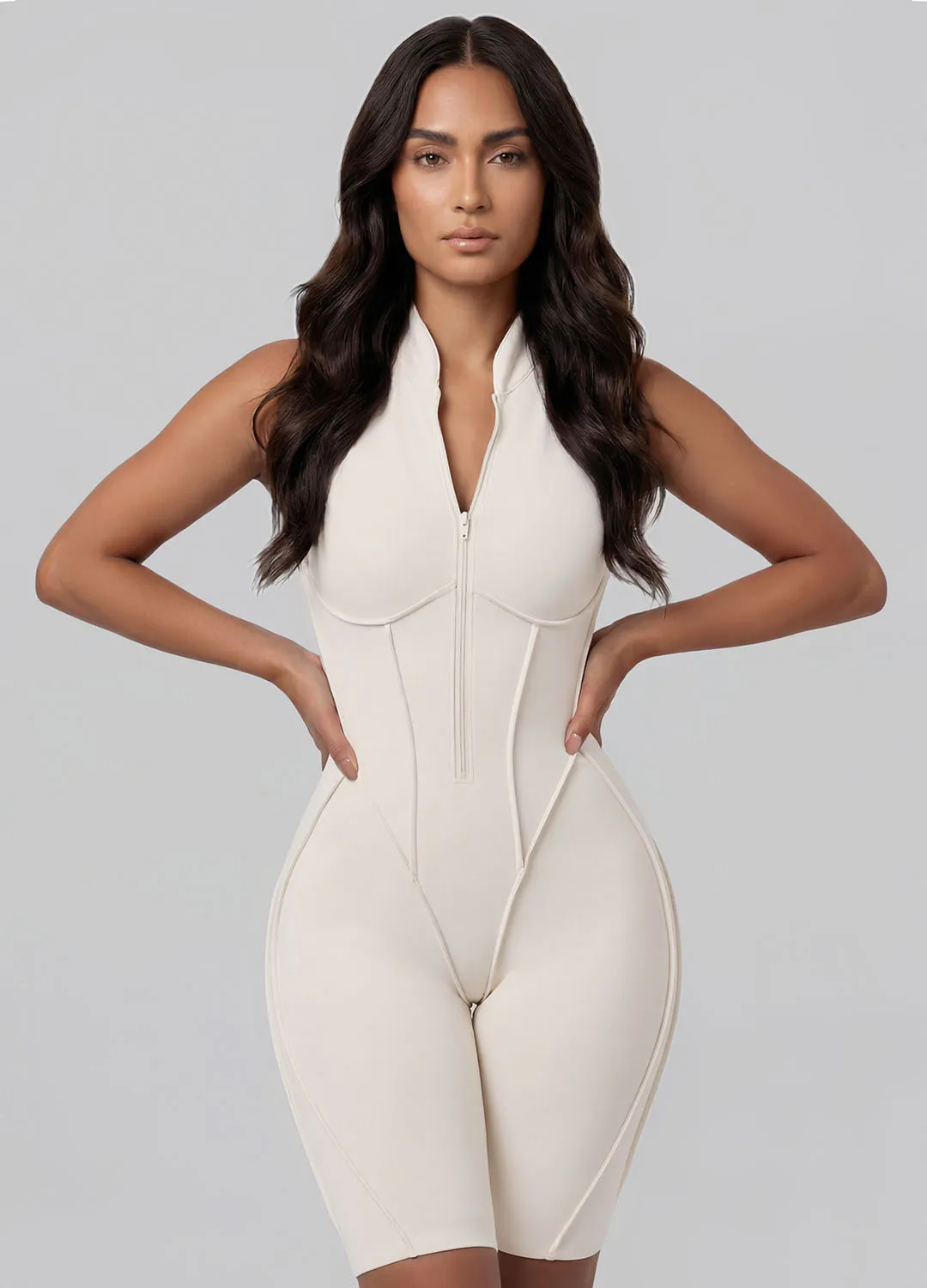 Closed-Back Sleeveless Shorts Catsuit sold by BetterMe product image thumbnail 4