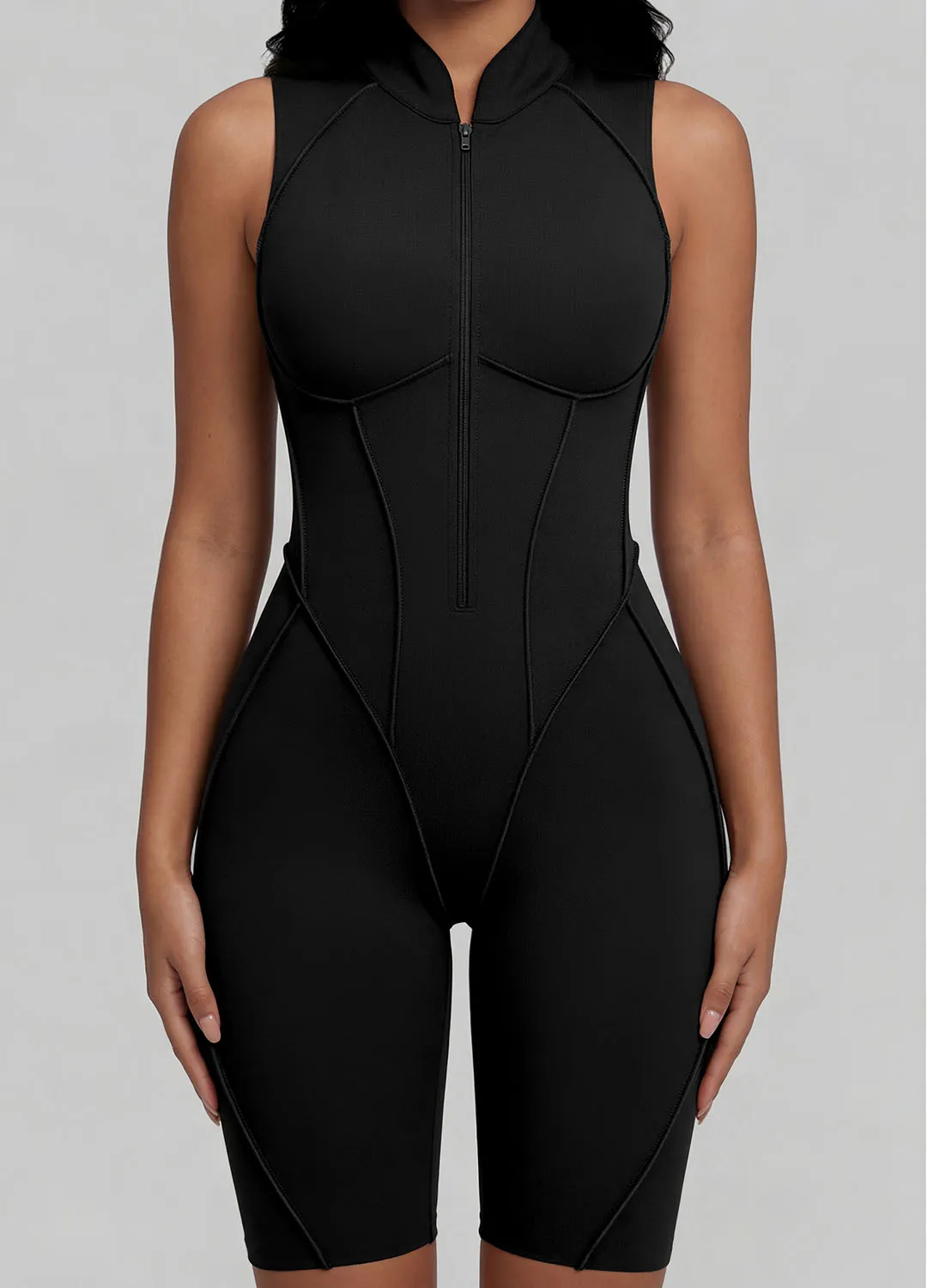 Closed-Back Sleeveless Shorts Catsuit sold by BetterMe product image thumbnail 3