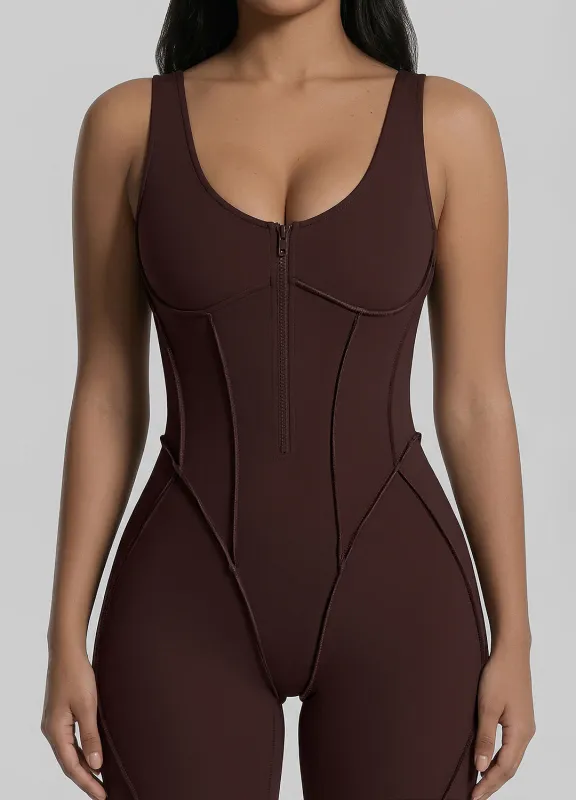 Sleeveless Scoop Neckline Full-Length Catsuit made by BetterMe