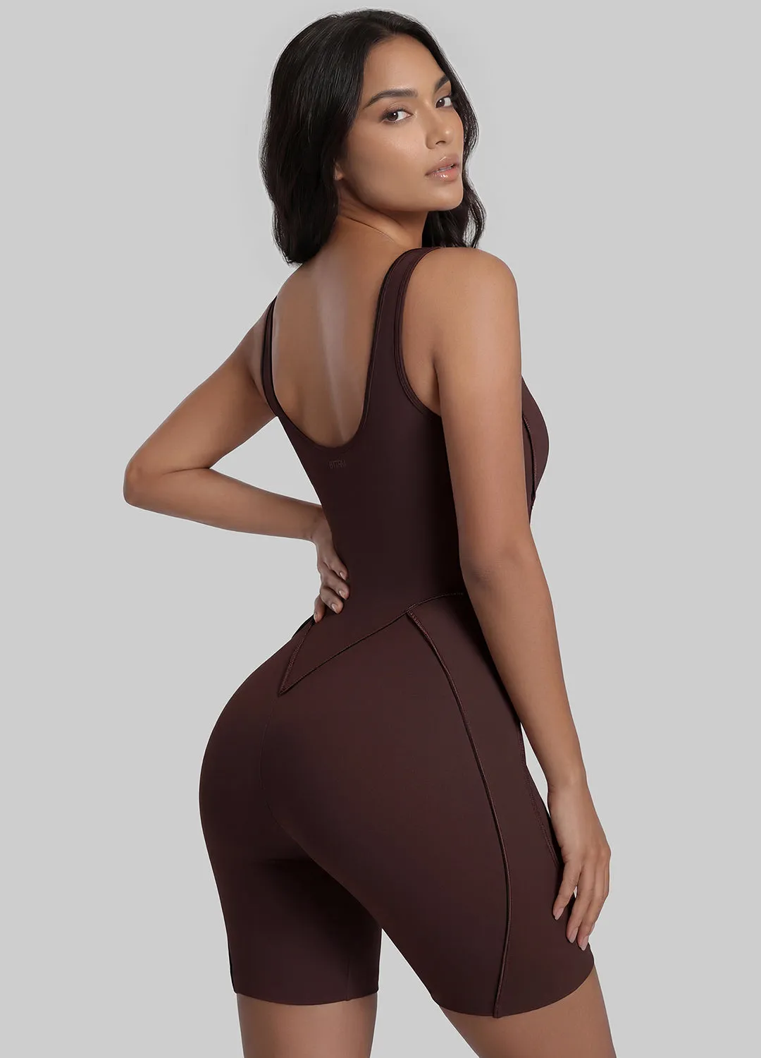 Sleeveless Scoop Neckline Shorts Catsuit sold by BetterMe product image thumbnail 3