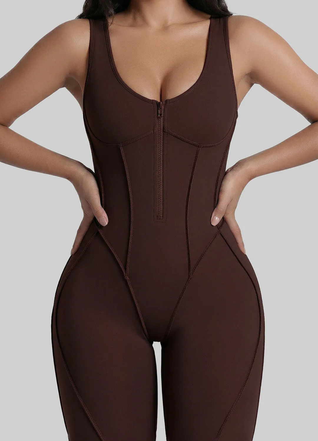 Sleeveless Scoop Neckline Shorts Catsuit sold by BetterMe product image thumbnail 4