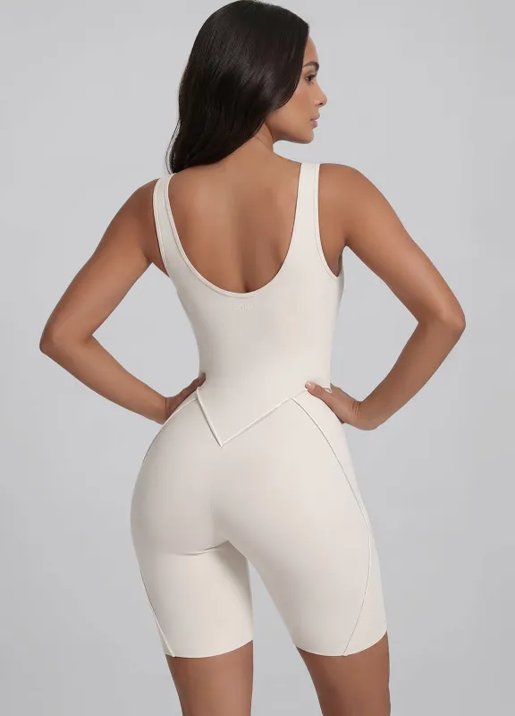 Sleeveless Scoop Neckline Shorts Catsuit made by BetterMe