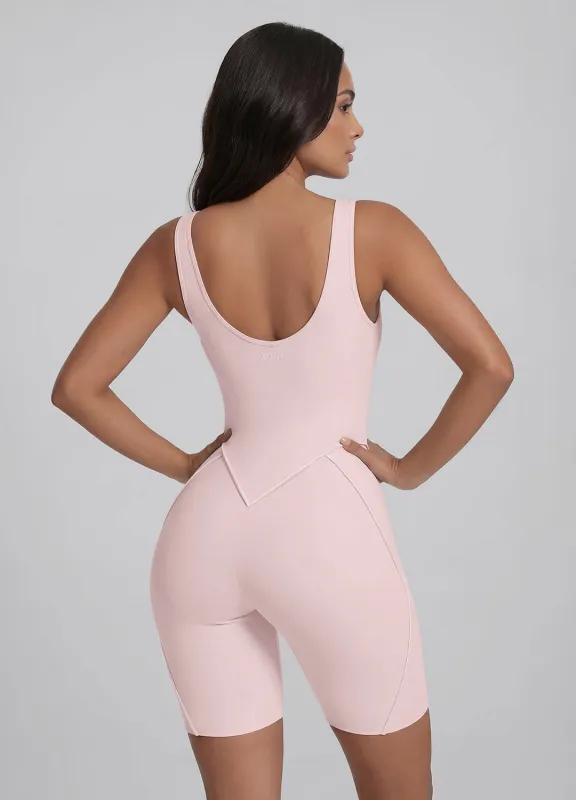 Sleeveless Scoop Neckline Shorts Catsuit made by BetterMe