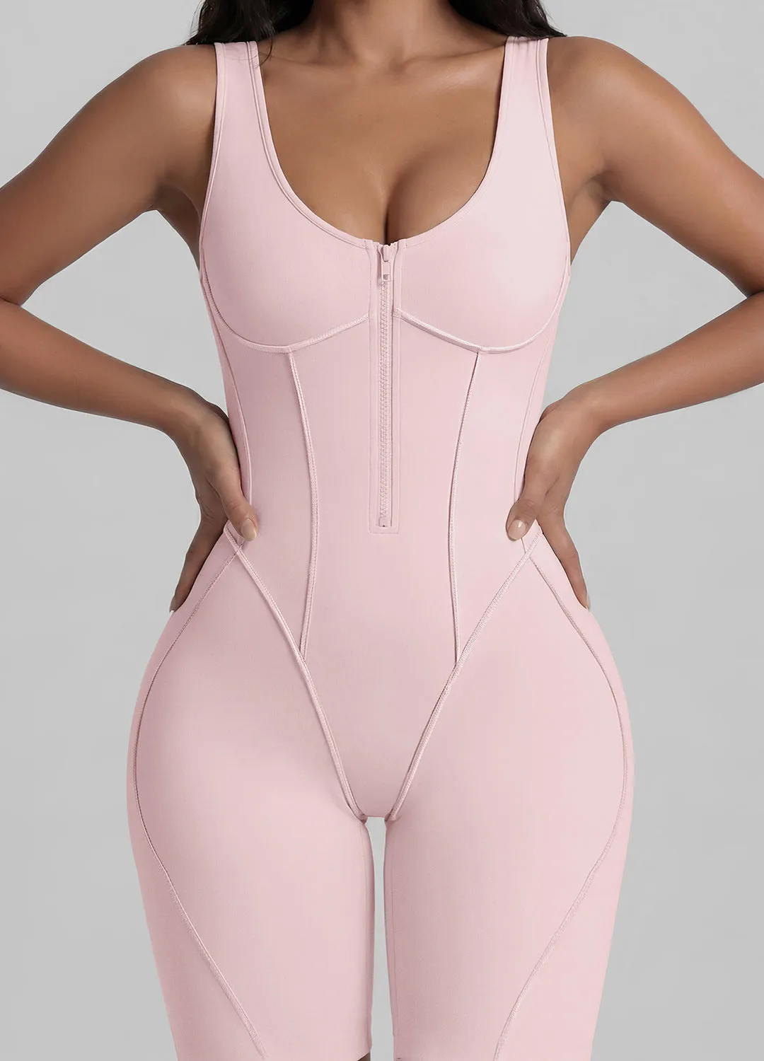 Sleeveless Scoop Neckline Shorts Catsuit sold by BetterMe product image thumbnail 4