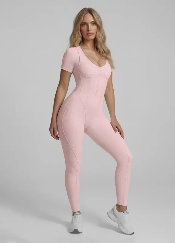 Short Sleeve Scoop Neckline Full-Length Catsuit made by BetterMe