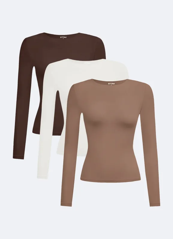 Crew Neck Long Sleeve Top 3-Pack made by BetterMe