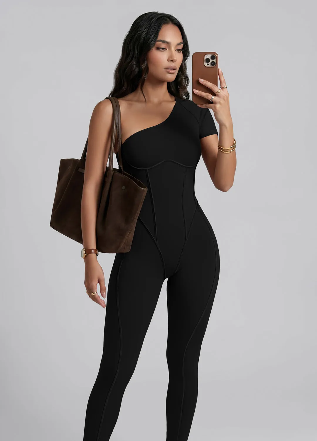 One-Shoulder Full-Length Catsuit sold by BetterMe product image thumbnail 5