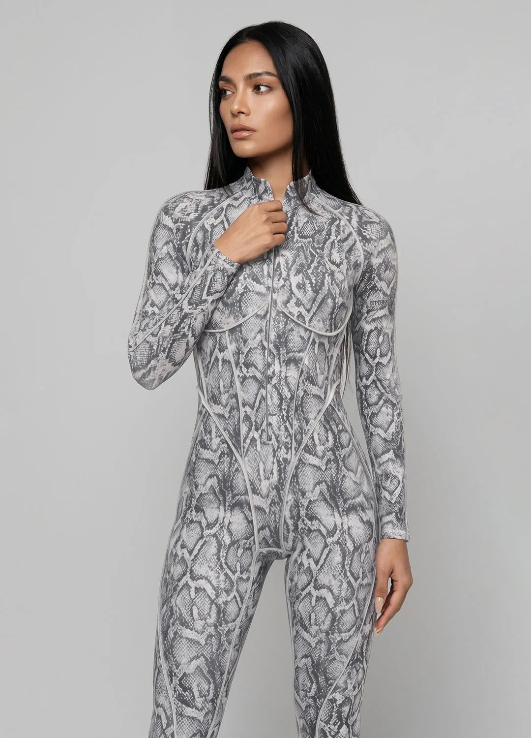 Silver Snake Closed-Back Catsuit sold by BetterMe product image thumbnail 3