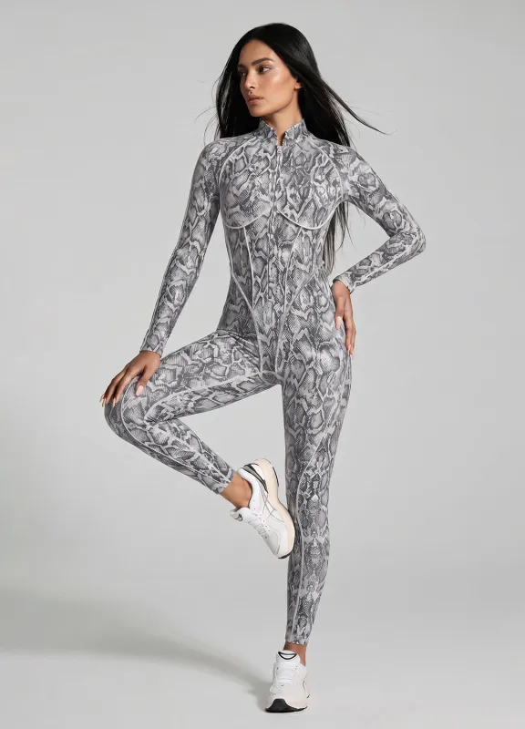Silver Snake Closed-Back Catsuit made by BetterMe