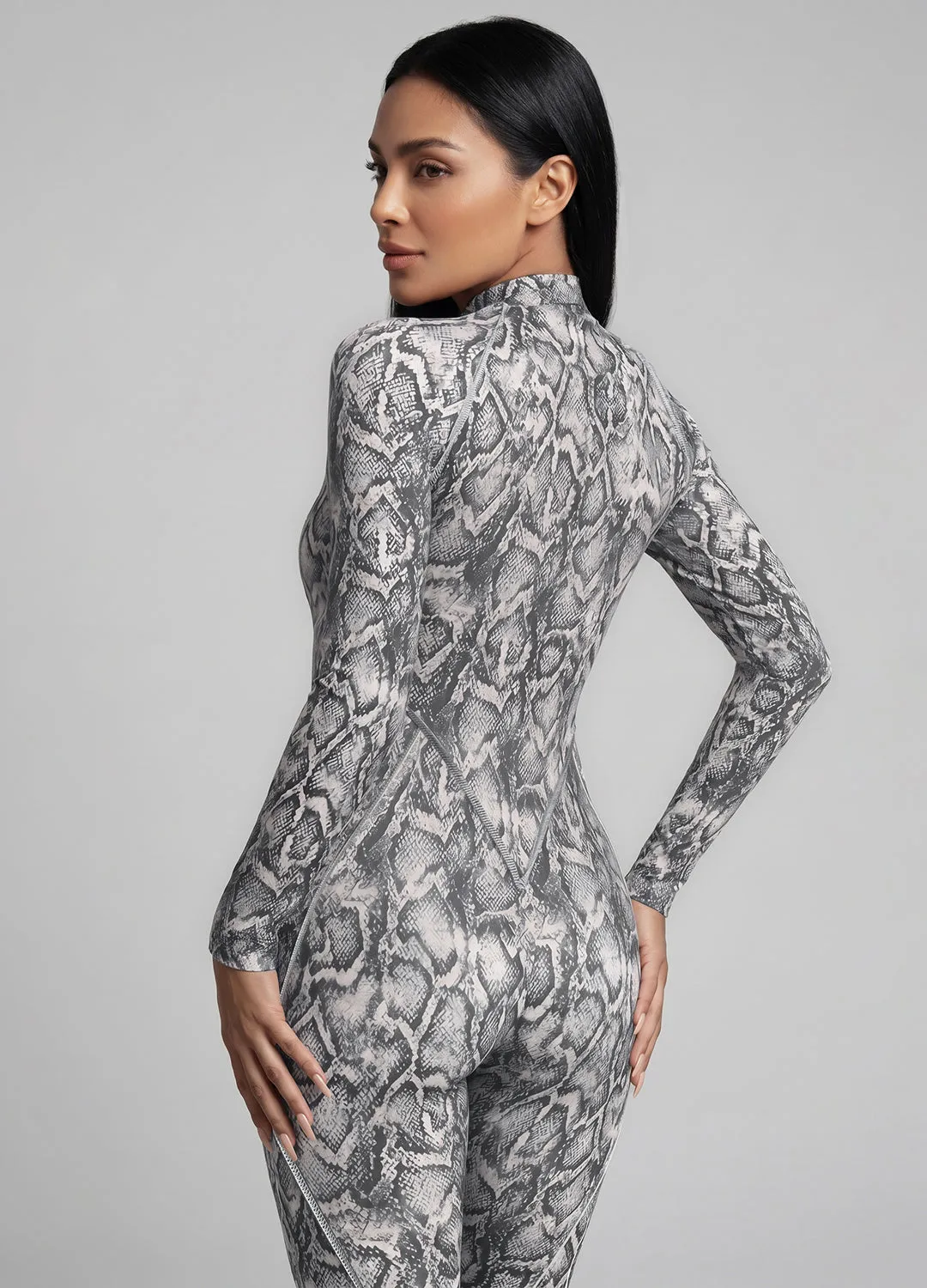 Silver Snake Closed-Back Catsuit sold by BetterMe product image thumbnail 5