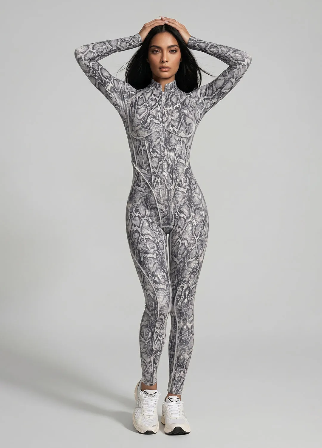 Silver Snake Closed-Back Catsuit sold by BetterMe product image thumbnail 2