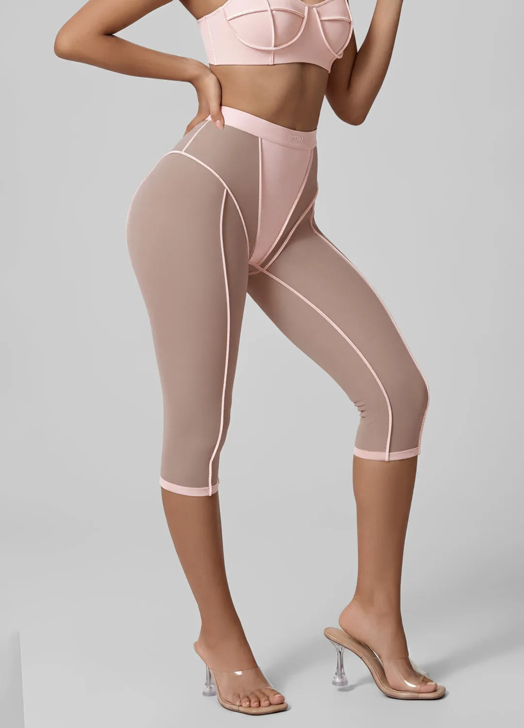 Semi-Sheer High-Rise Capri Leggings sold by BetterMe product image thumbnail 2