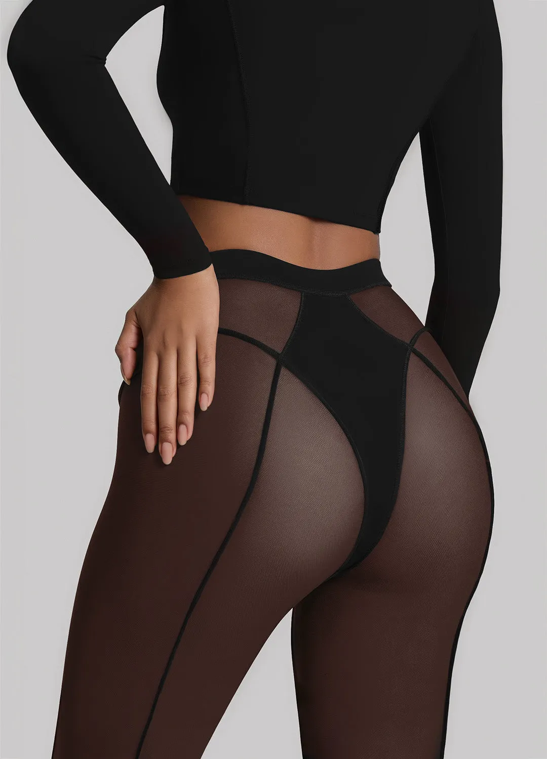 Semi-Sheer Contour Flare Leggings sold by BetterMe product image thumbnail 5