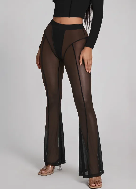 Semi-Sheer Contour Flare Leggings made by BetterMe