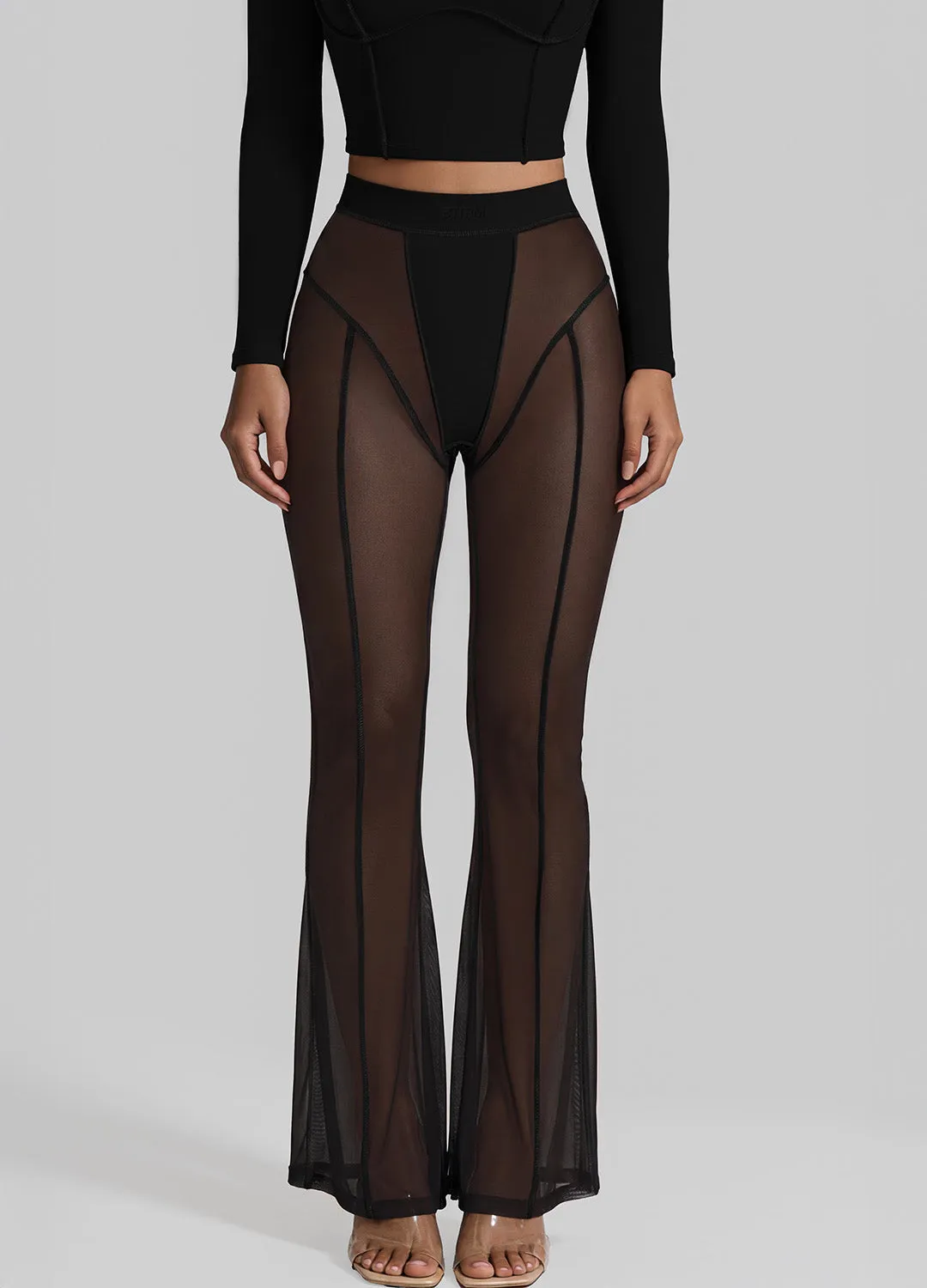 Semi-Sheer Contour Flare Leggings sold by BetterMe product image thumbnail 2